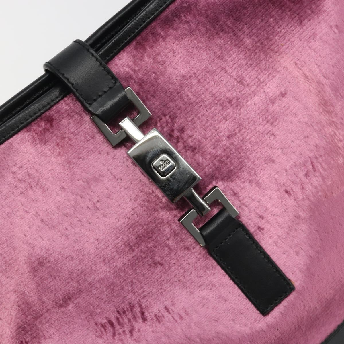 GUCCI Jackie Shoulder Bag Velor Pink Silver 001.3306 Auth yk20643SAV