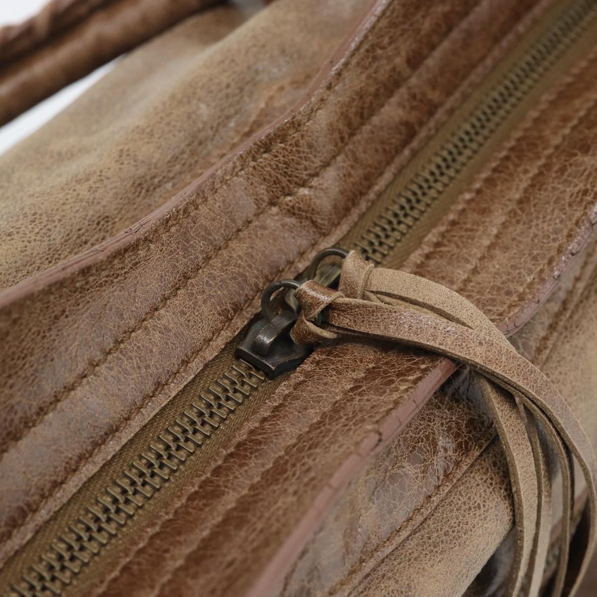 BALENCIAGA The City Hand Bag Leather 2way Brown 115748 Auth yk20644M