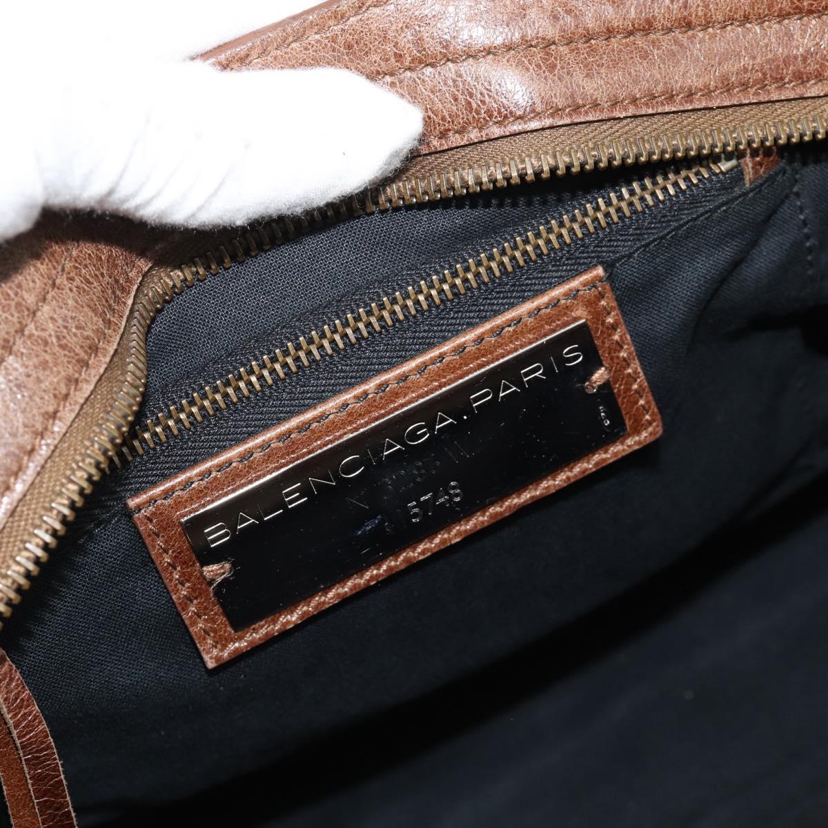 BALENCIAGA The City Hand Bag Leather 2way Brown 115748 Auth yk20644M