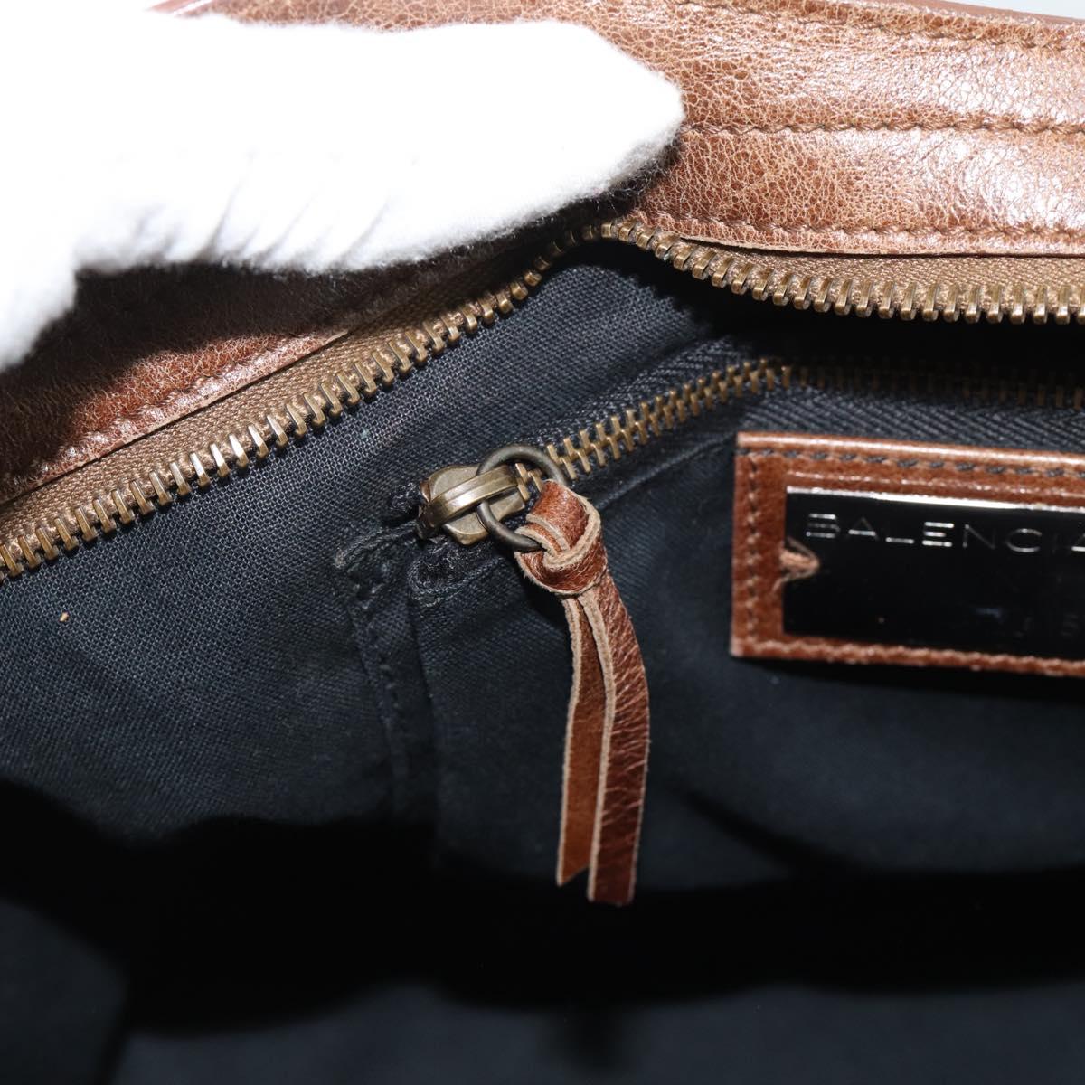 BALENCIAGA The City Hand Bag Leather 2way Brown 115748 Auth yk20644M