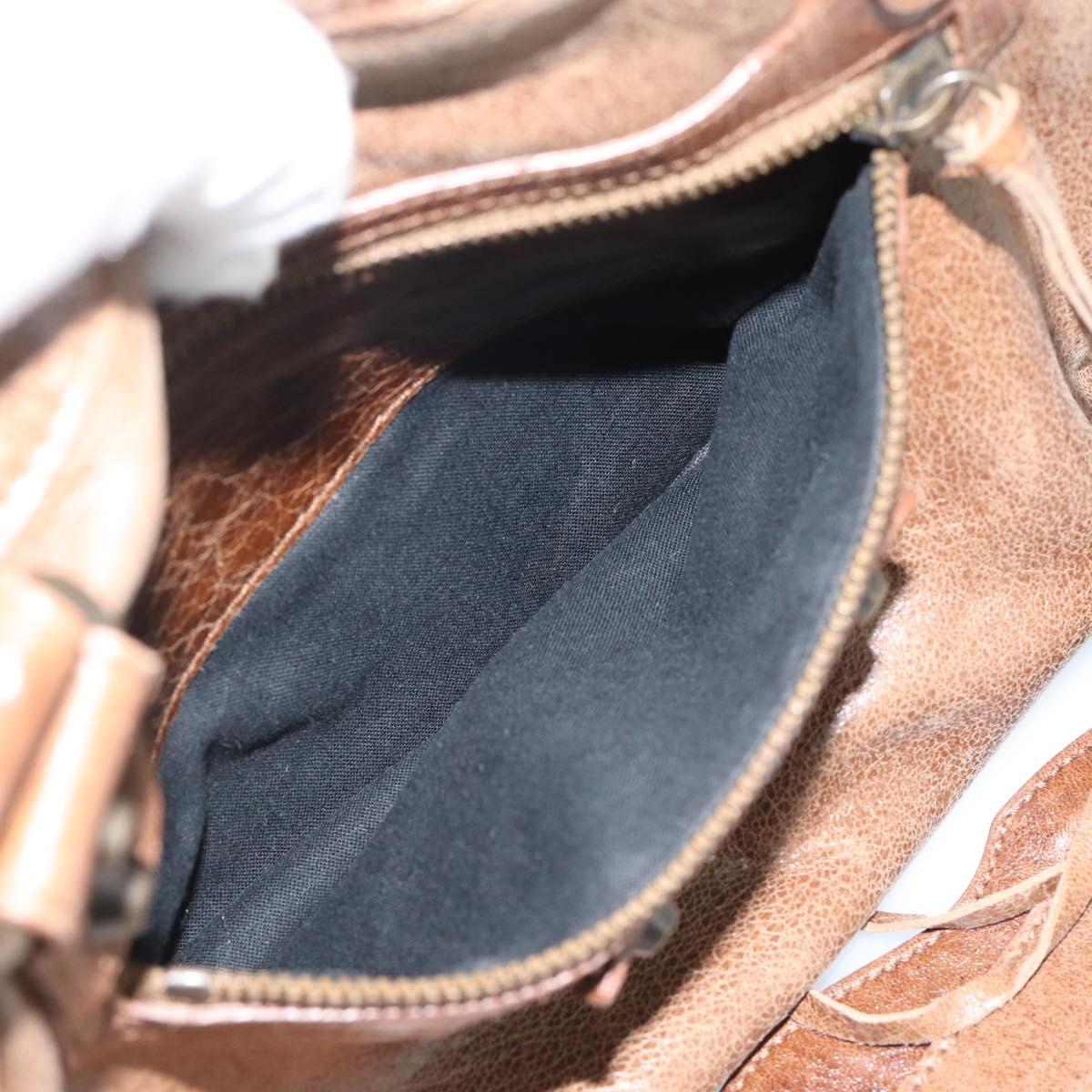 BALENCIAGA The City Hand Bag Leather 2way Brown 115748 Auth yk20644M