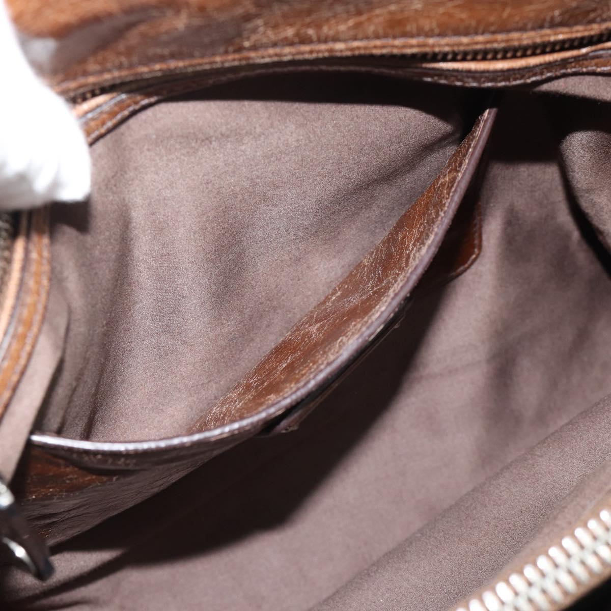 Miu Miu Hand Bag Leather 2way Brown Silver Auth yk20645M