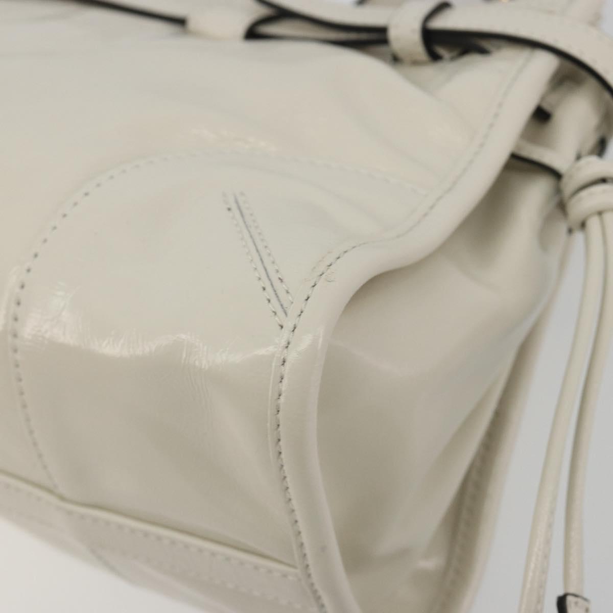 PRADA Bonnie Medium Shoulder Bag Leather 2way White Gold Tone Auth yk20648SAM
