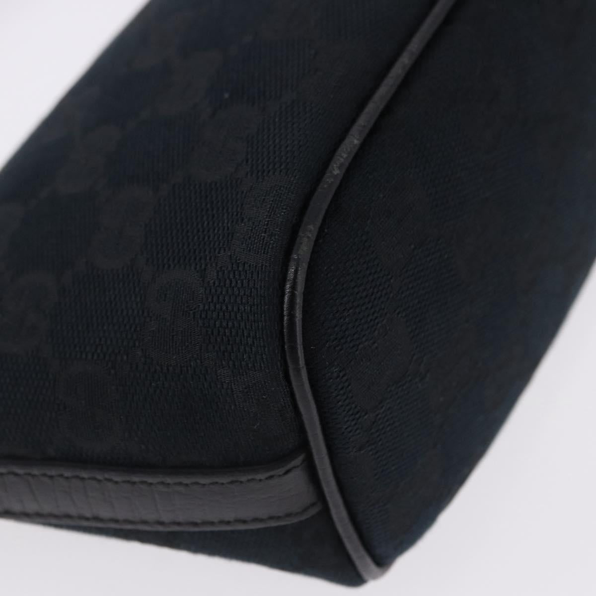 GUCCI GG Canvas Accessory Pouch Black Gold Tone 141809 Auth yk20649V