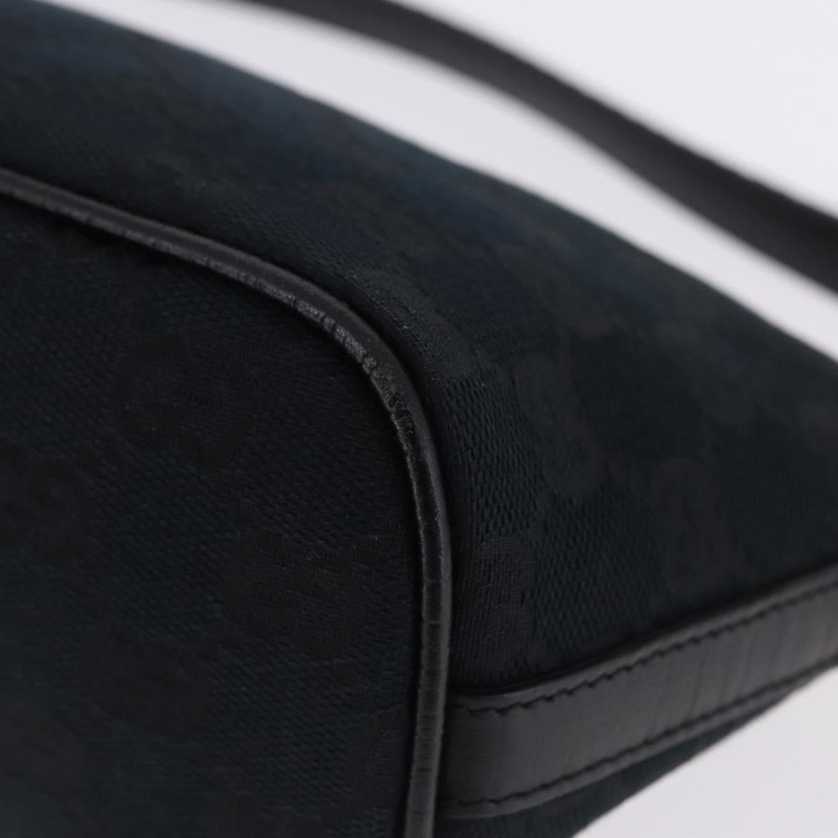 GUCCI GG Canvas Accessory Pouch Black Gold Tone 141809 Auth yk20649V