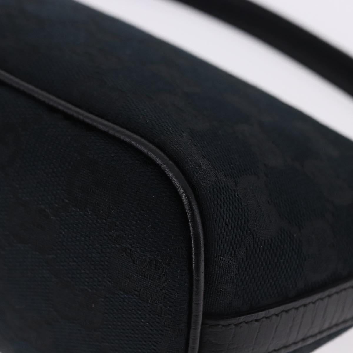 GUCCI GG Canvas Accessory Pouch Black Gold Tone 141809 Auth yk20649V