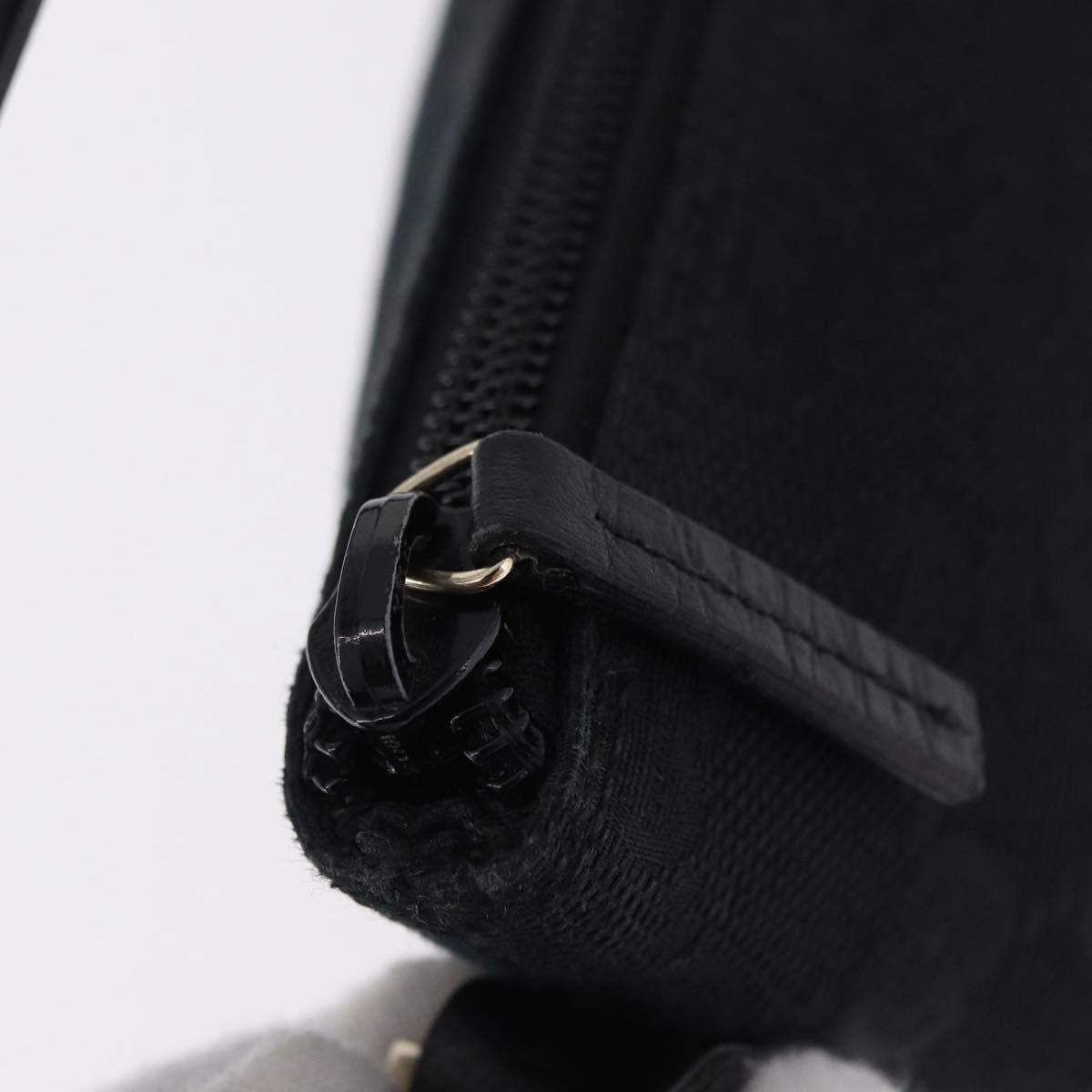GUCCI GG Canvas Accessory Pouch Black Gold Tone 141809 Auth yk20649V