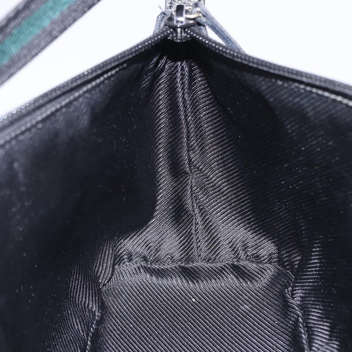 GUCCI GG Canvas Accessory Pouch Black Gold Tone 141809 Auth yk20649V