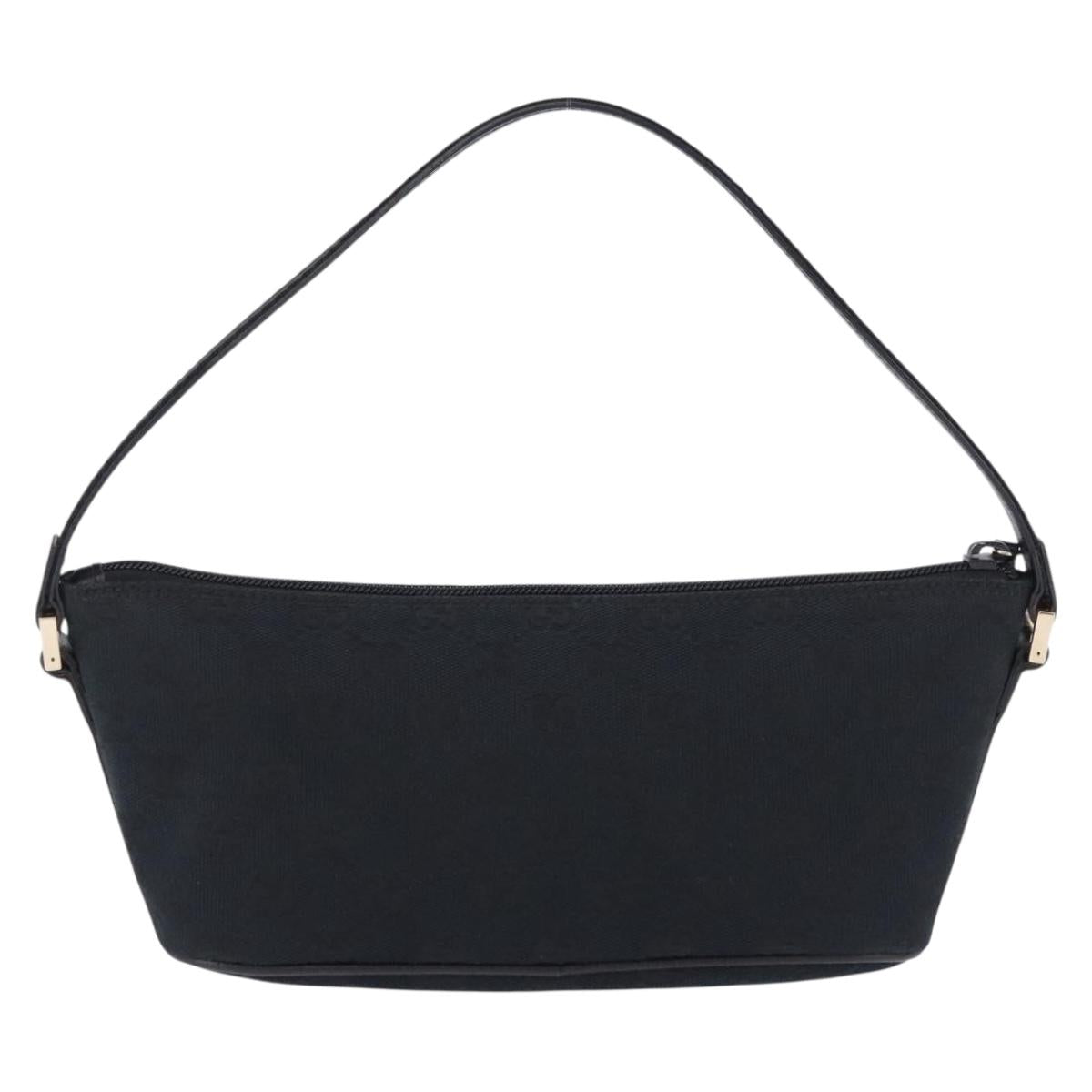 GUCCI GG Canvas Accessory Pouch Black Gold Tone 141809 Auth yk20649V