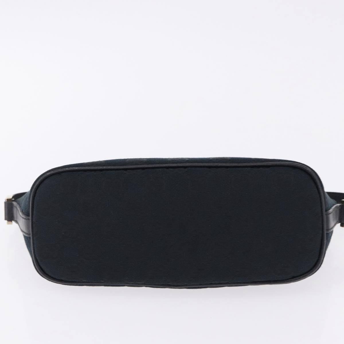 GUCCI GG Canvas Accessory Pouch Black Gold Tone 141809 Auth yk20649V