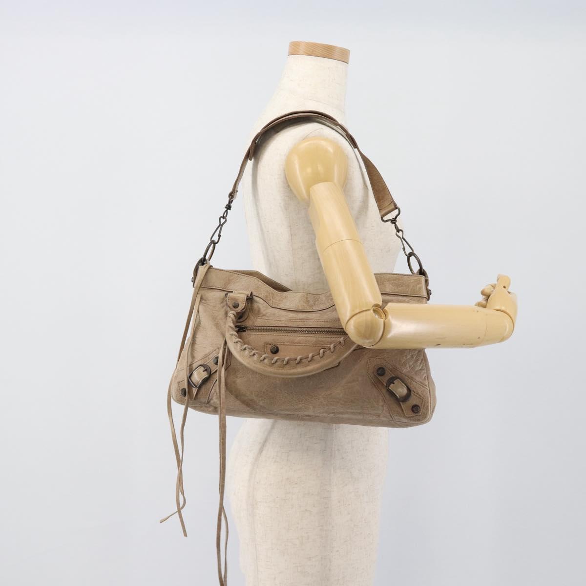 BALENCIAGA The First Hand Bag Leather 2way Brown 103208 Auth yk20650SAM
