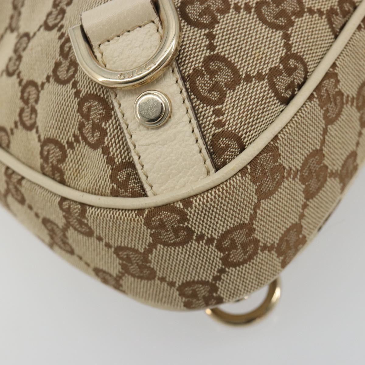 GUCCI GG Canvas Abbey Shoulder Bag Beige Gold Tone 130738 Auth yk20657SAV