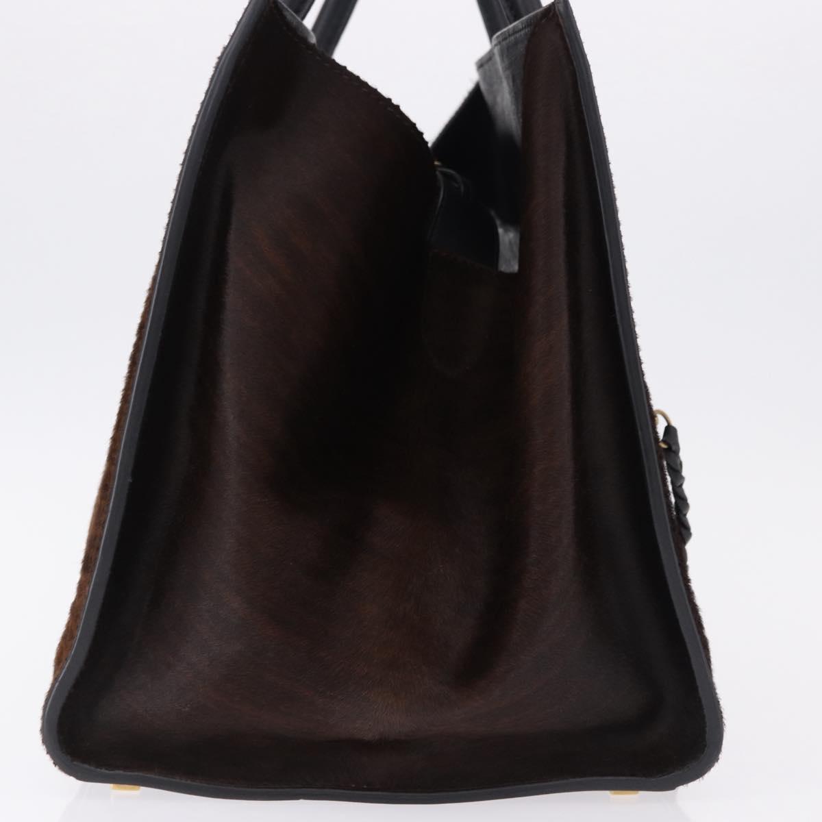 CELINE Luggage Phantom Hand Bag Harako leather Brown Black Auth yk20659SAM