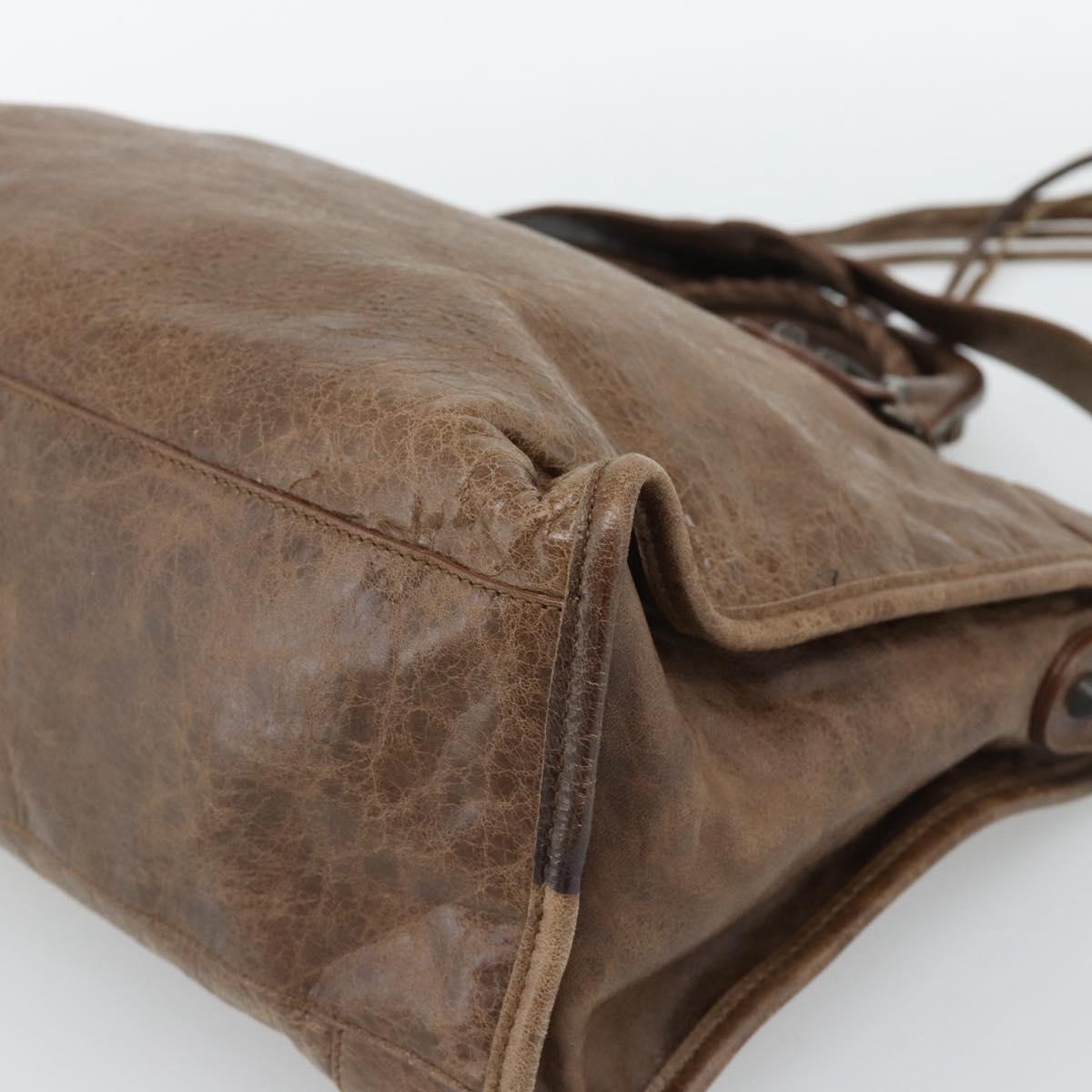 BALENCIAGA The City Hand Bag Leather 2way Brown 115748 Auth yk20660SAM