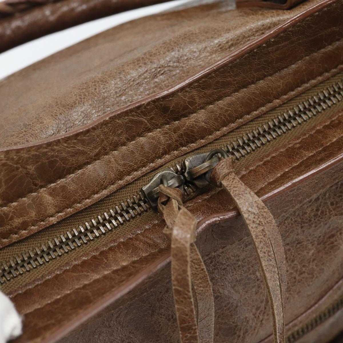 BALENCIAGA The City Hand Bag Leather 2way Brown 115748 Auth yk20660SAM