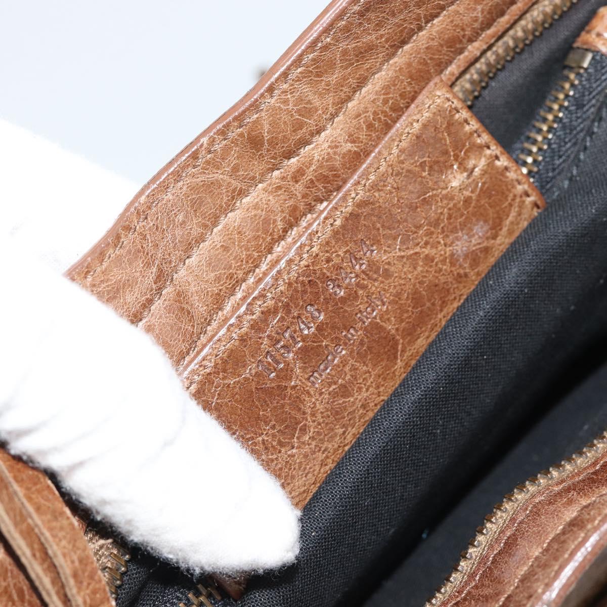 BALENCIAGA The City Hand Bag Leather 2way Brown 115748 Auth yk20660SAM