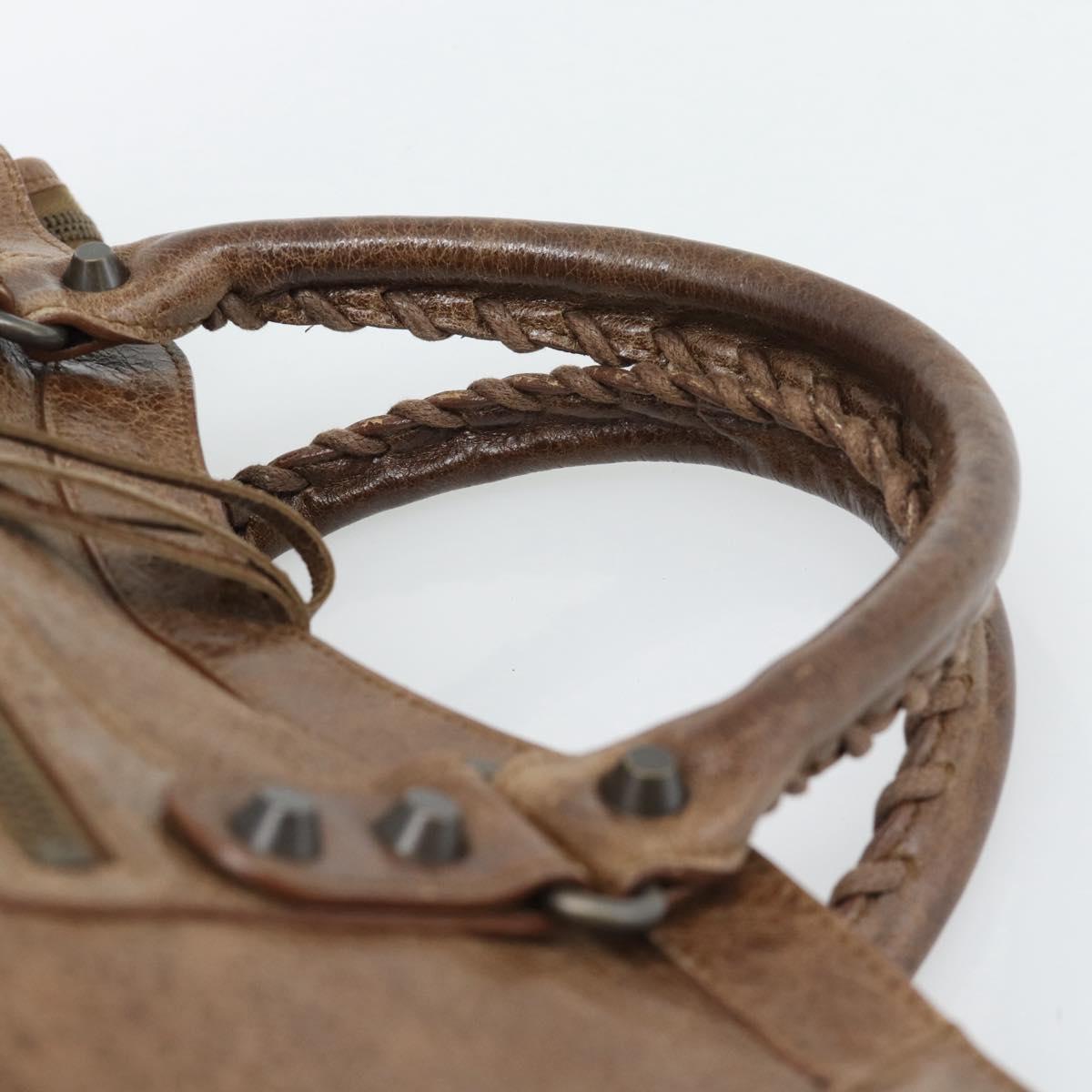BALENCIAGA The City Hand Bag Leather 2way Brown 115748 Auth yk20660SAM