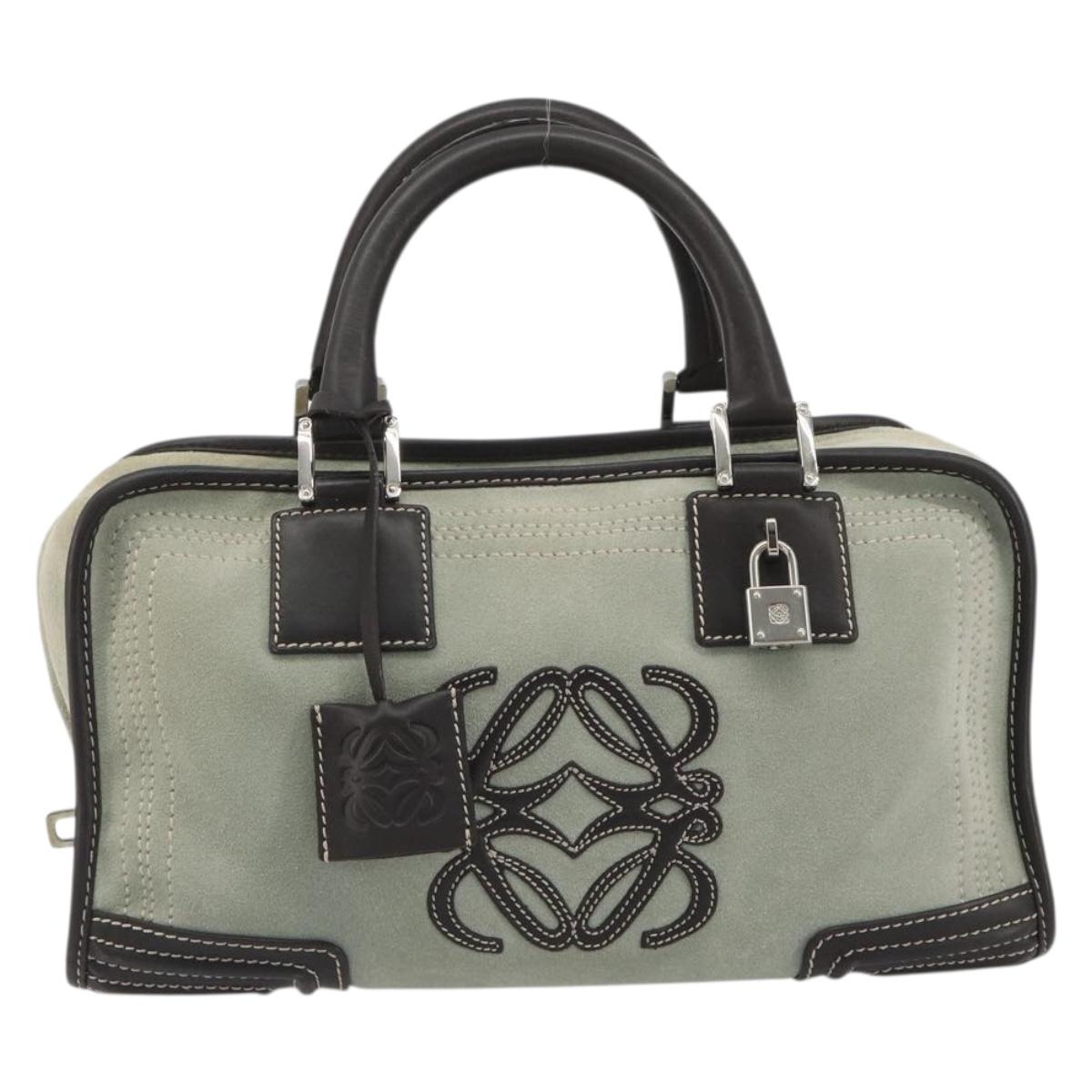 LOEWE Amazona 28 Hand Bag Suede Gray Brown Auth yk20662V