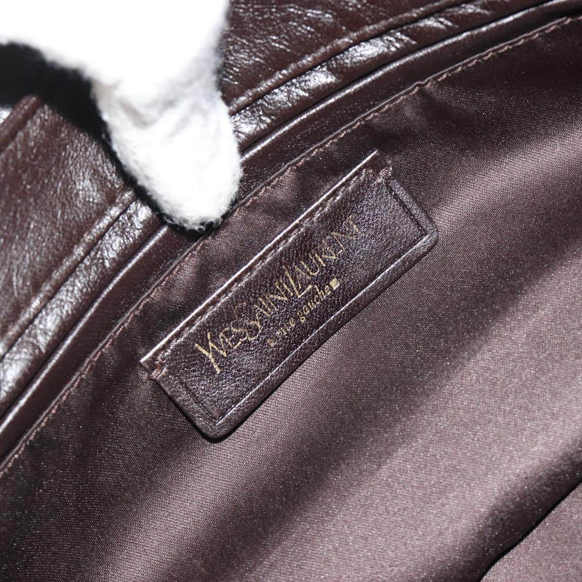SAINT LAURENT Chain Shoulder Bag Leather Brown Gold Tone 138957 Auth yk20663SAM