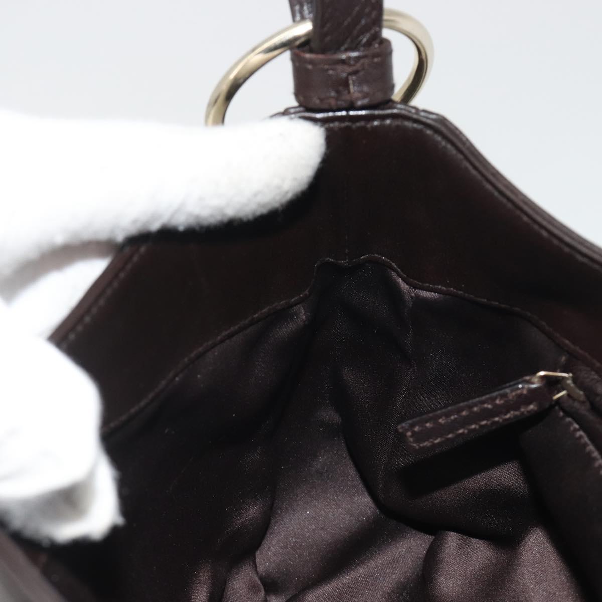 SAINT LAURENT Chain Shoulder Bag Leather Brown Gold Tone 138957 Auth yk20663SAM