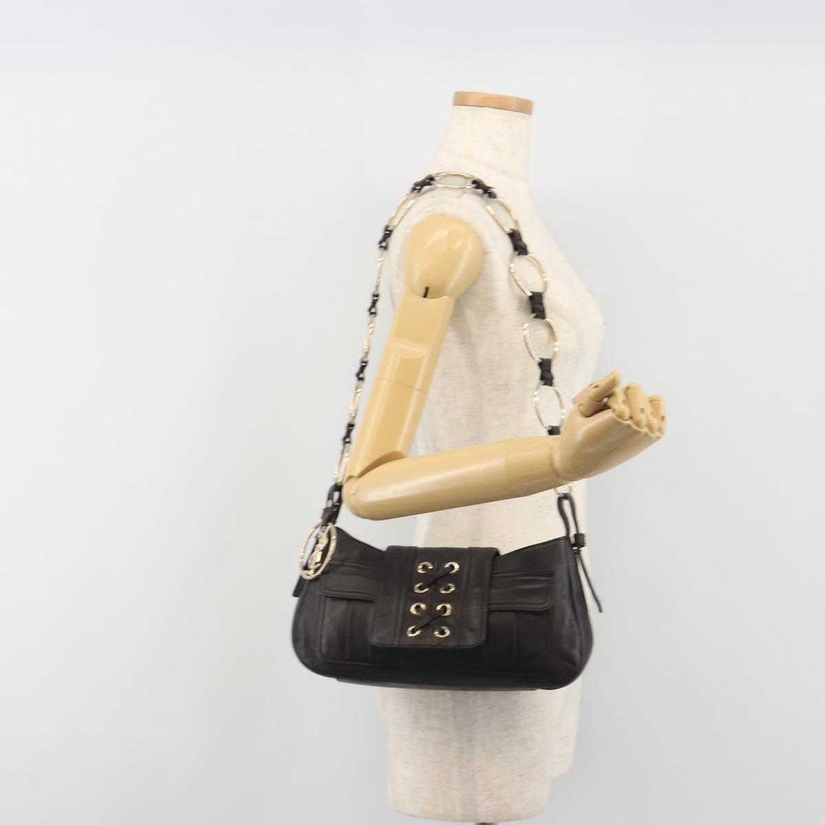 SAINT LAURENT Chain Shoulder Bag Leather Brown Gold Tone 138957 Auth yk20663SAM