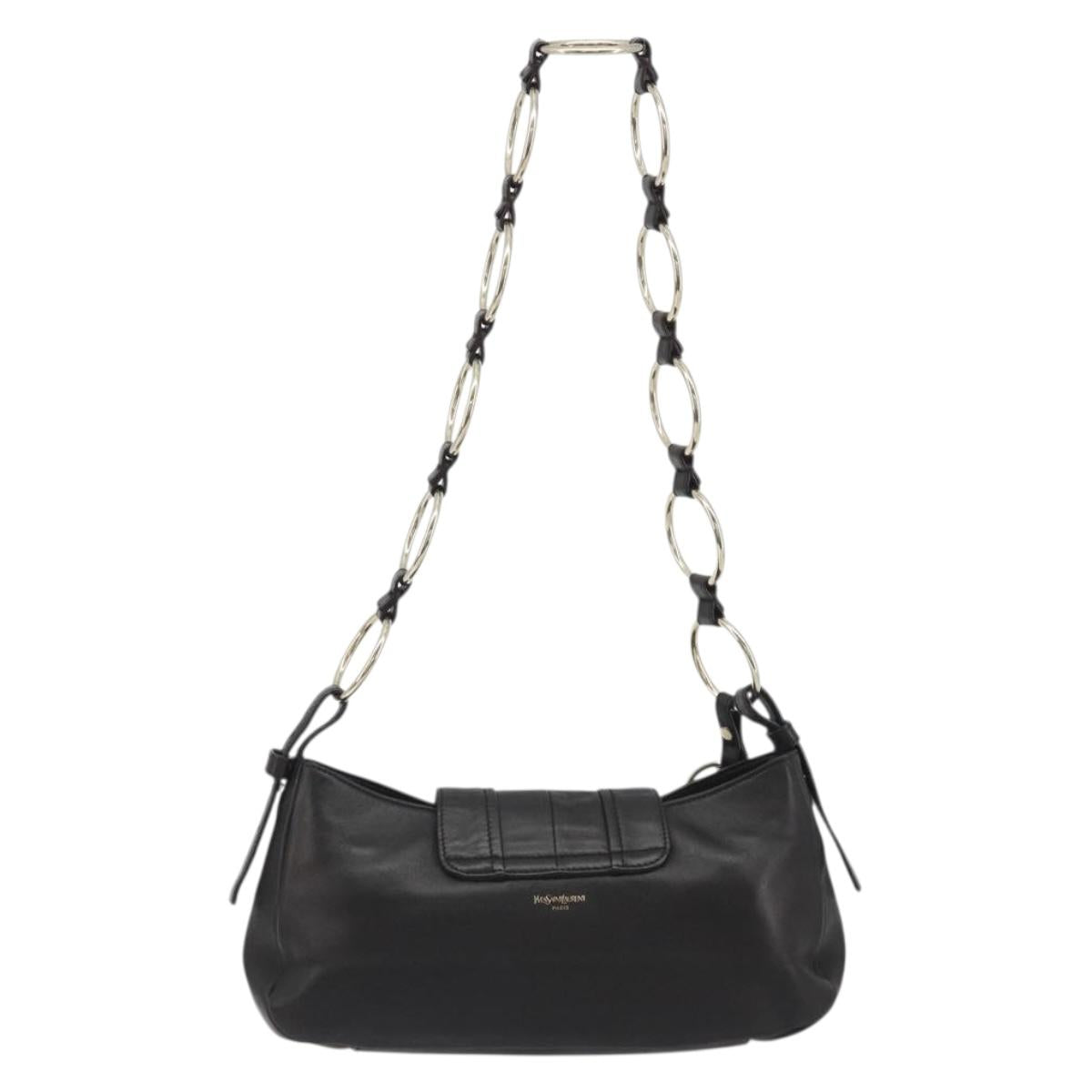 SAINT LAURENT Chain Shoulder Bag Leather Brown Gold Tone 138957 Auth yk20663SAM
