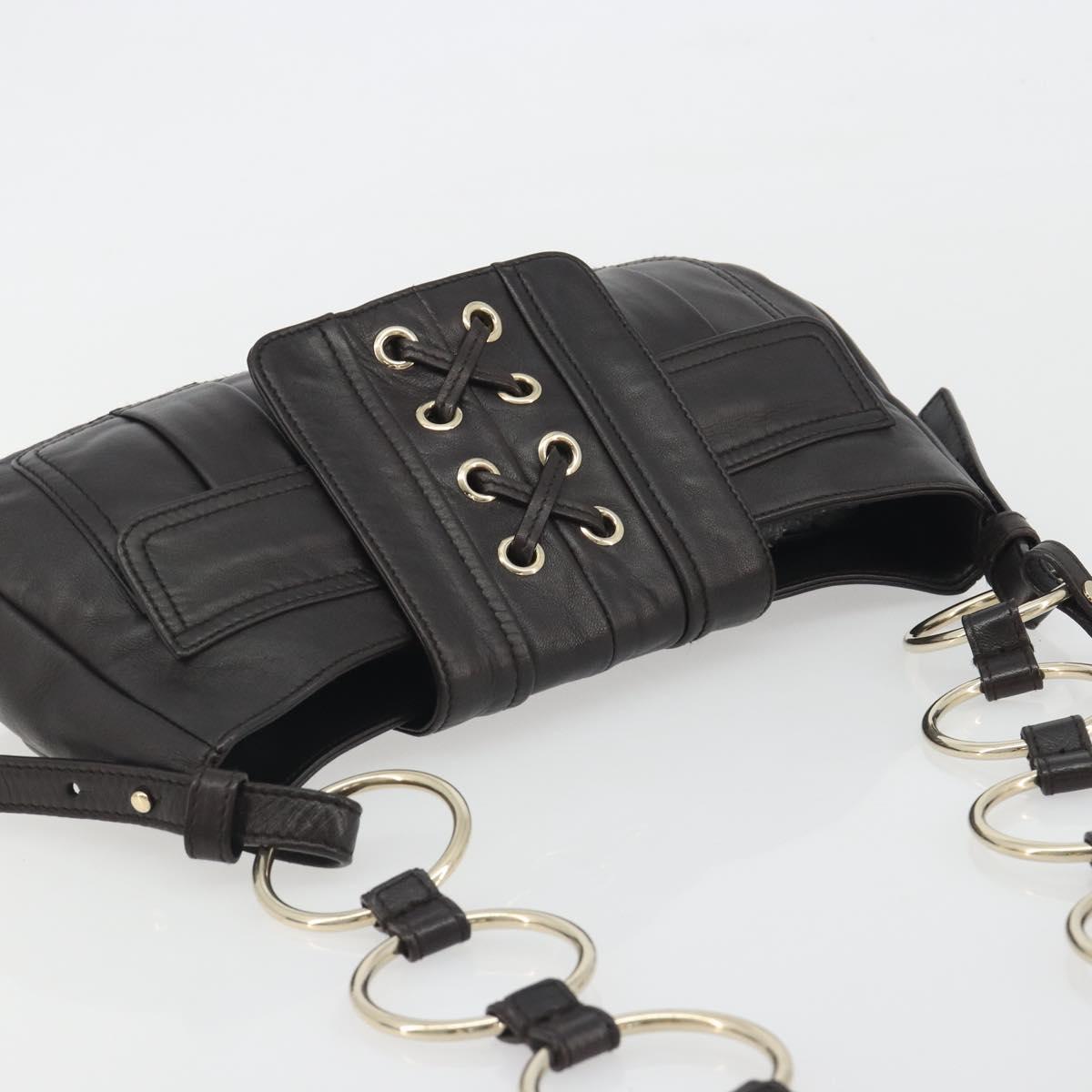 SAINT LAURENT Chain Shoulder Bag Leather Brown Gold Tone 138957 Auth yk20663SAM