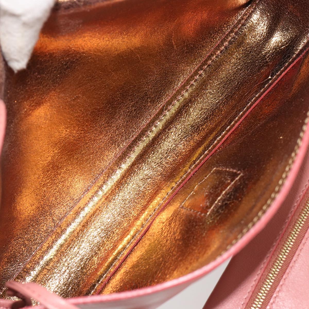 FENDI Studs Mamma Baguette Shoulder Bag Leather Pink Gold Tone Auth yk20664SAM