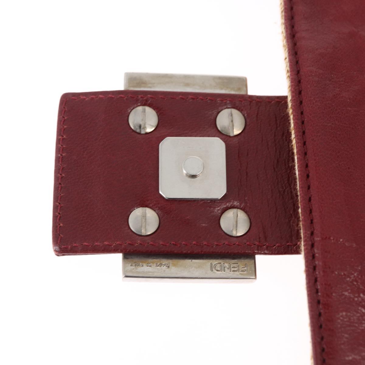 FENDI Mamma Baguette Shoulder Bag Straw Beige Silver Auth yk20673SAV