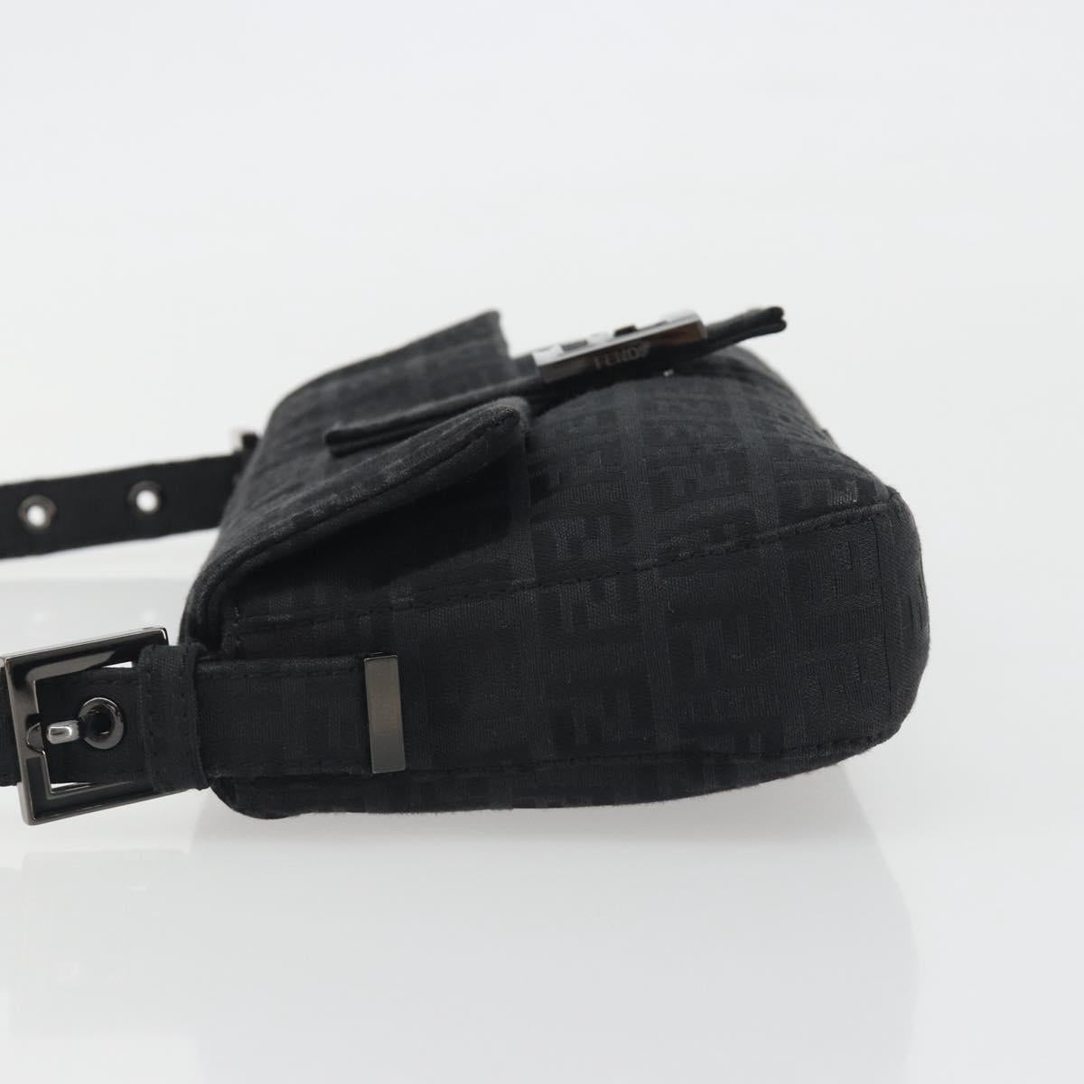 FENDI Zucchino Canvas Mamma Baguette Shoulder Bag Black 8BR000 Auth yk20682SAM