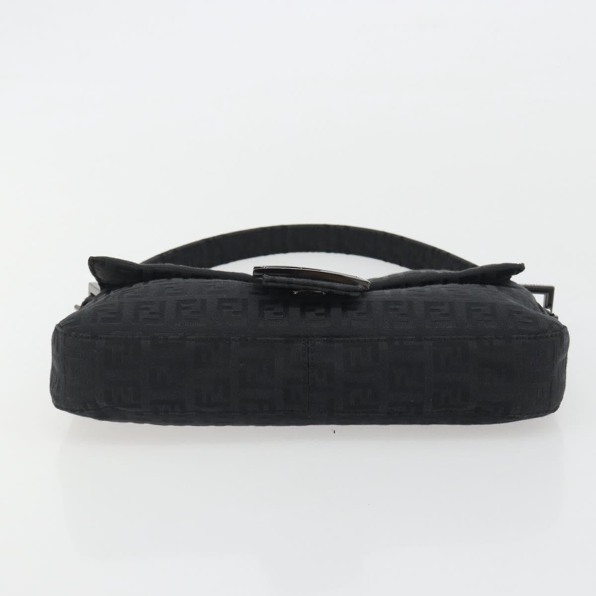 FENDI Zucchino Canvas Mamma Baguette Shoulder Bag Black 8BR000 Auth yk20682SAM