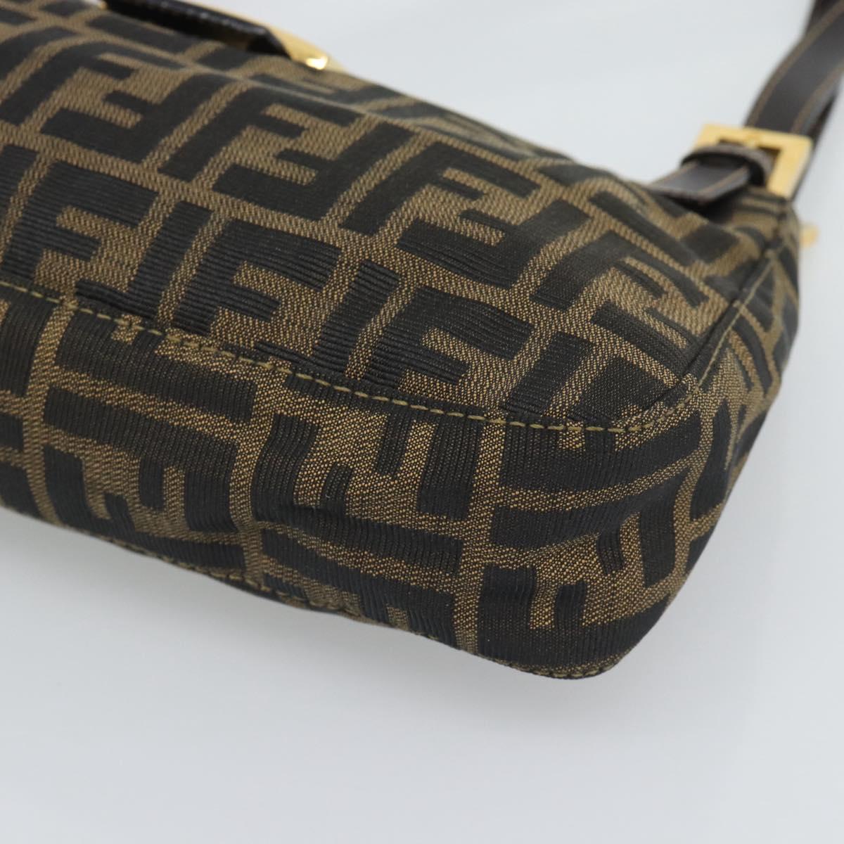 FENDI Zucca Canvas Hand Bag Brown Gold Tone Auth yk20683SAM