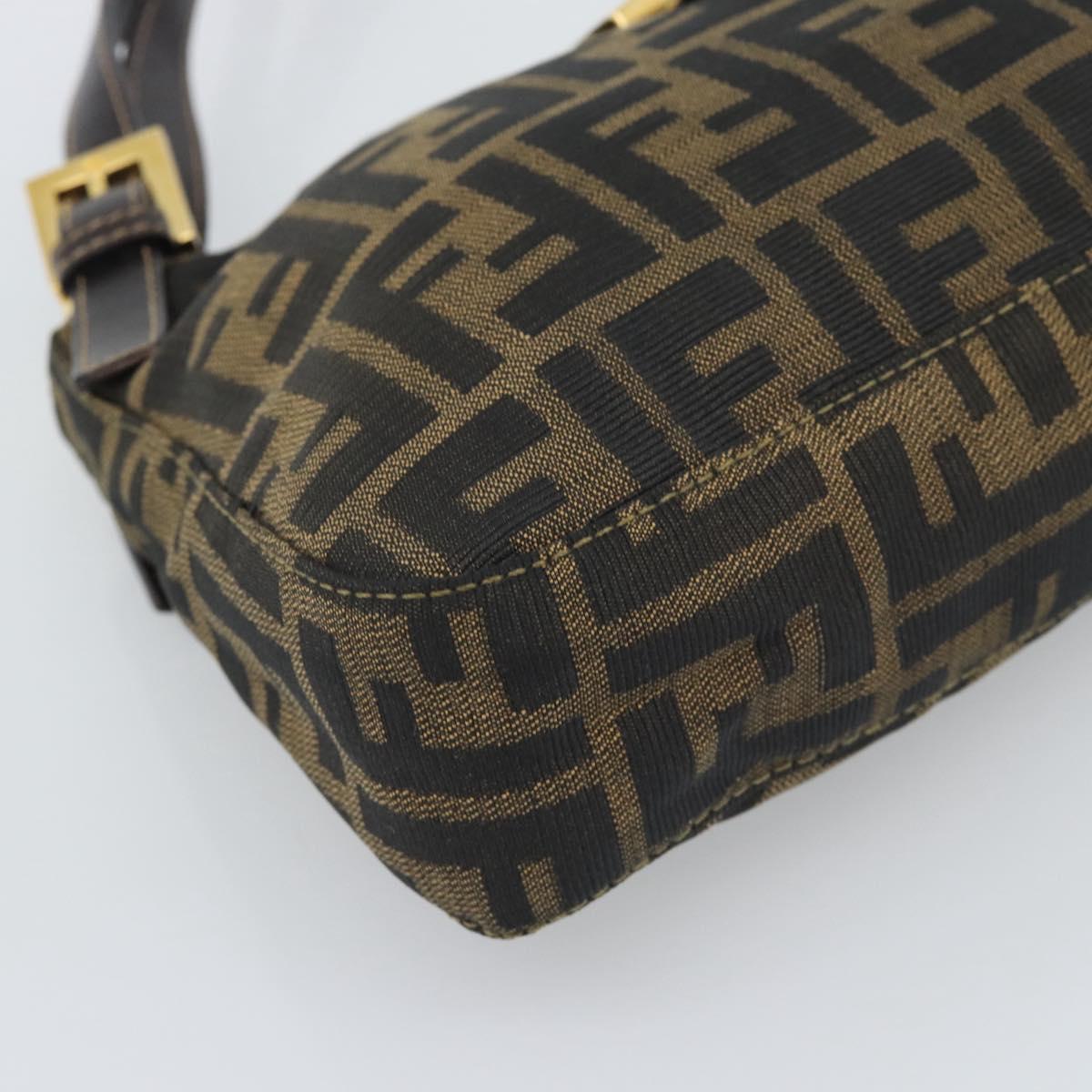 FENDI Zucca Canvas Hand Bag Brown Gold Tone Auth yk20683SAM