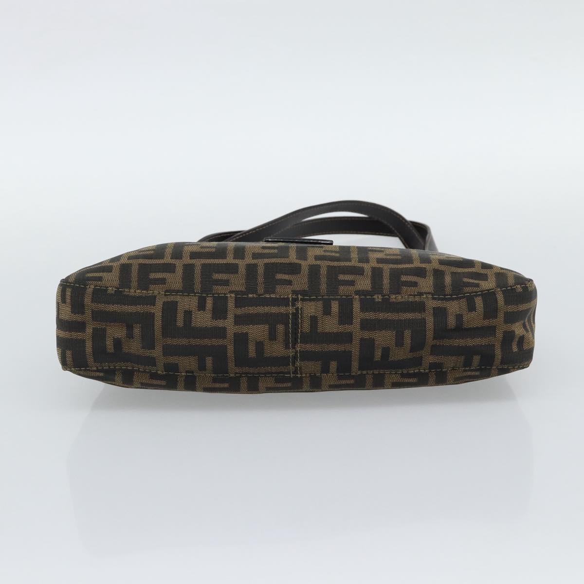 FENDI Zucca Canvas Hand Bag Brown Gold Tone Auth yk20683SAM