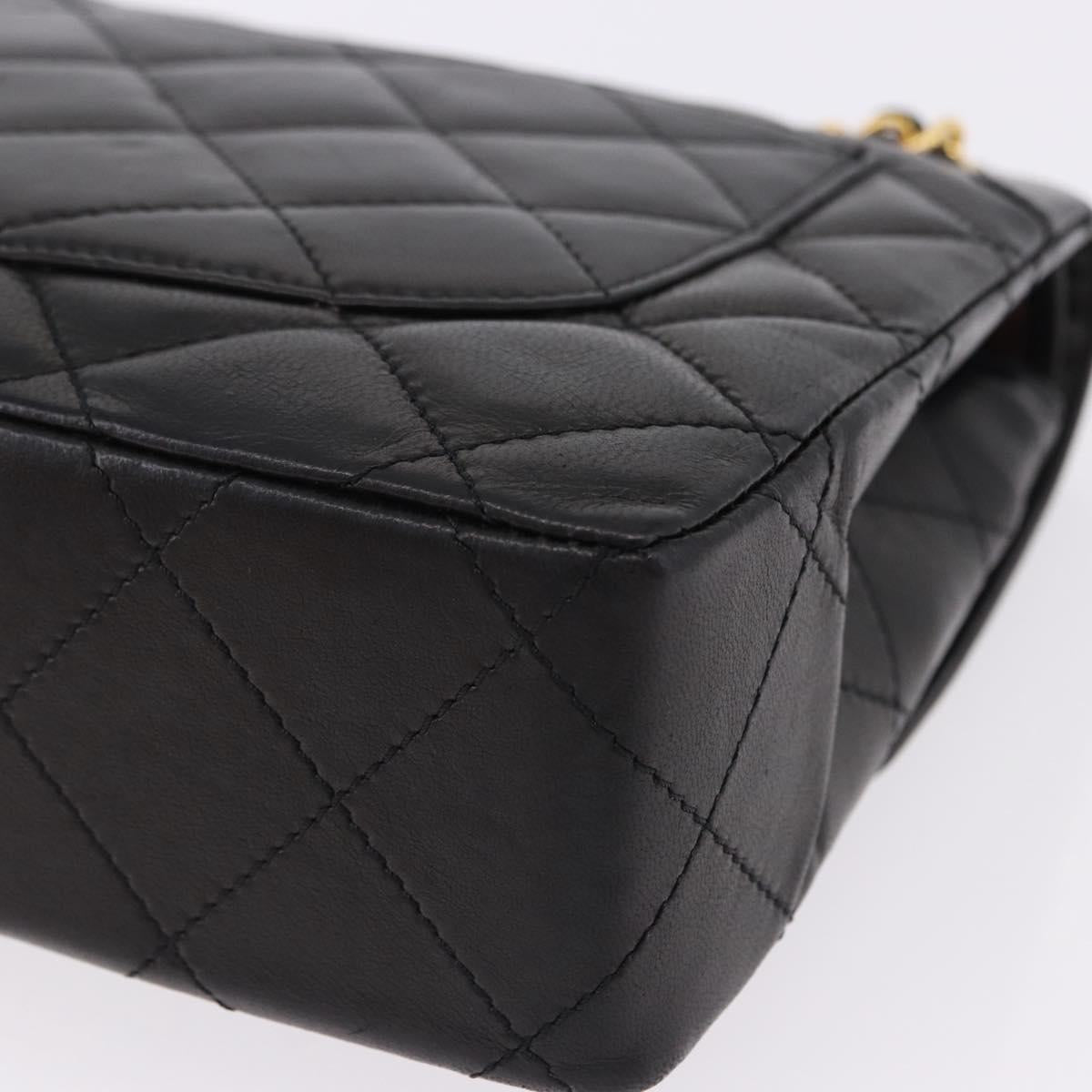 CHANEL Matelasse 28 Chain Hand Bag Lamb Skin Paris Limited Black Auth yk20684SAM