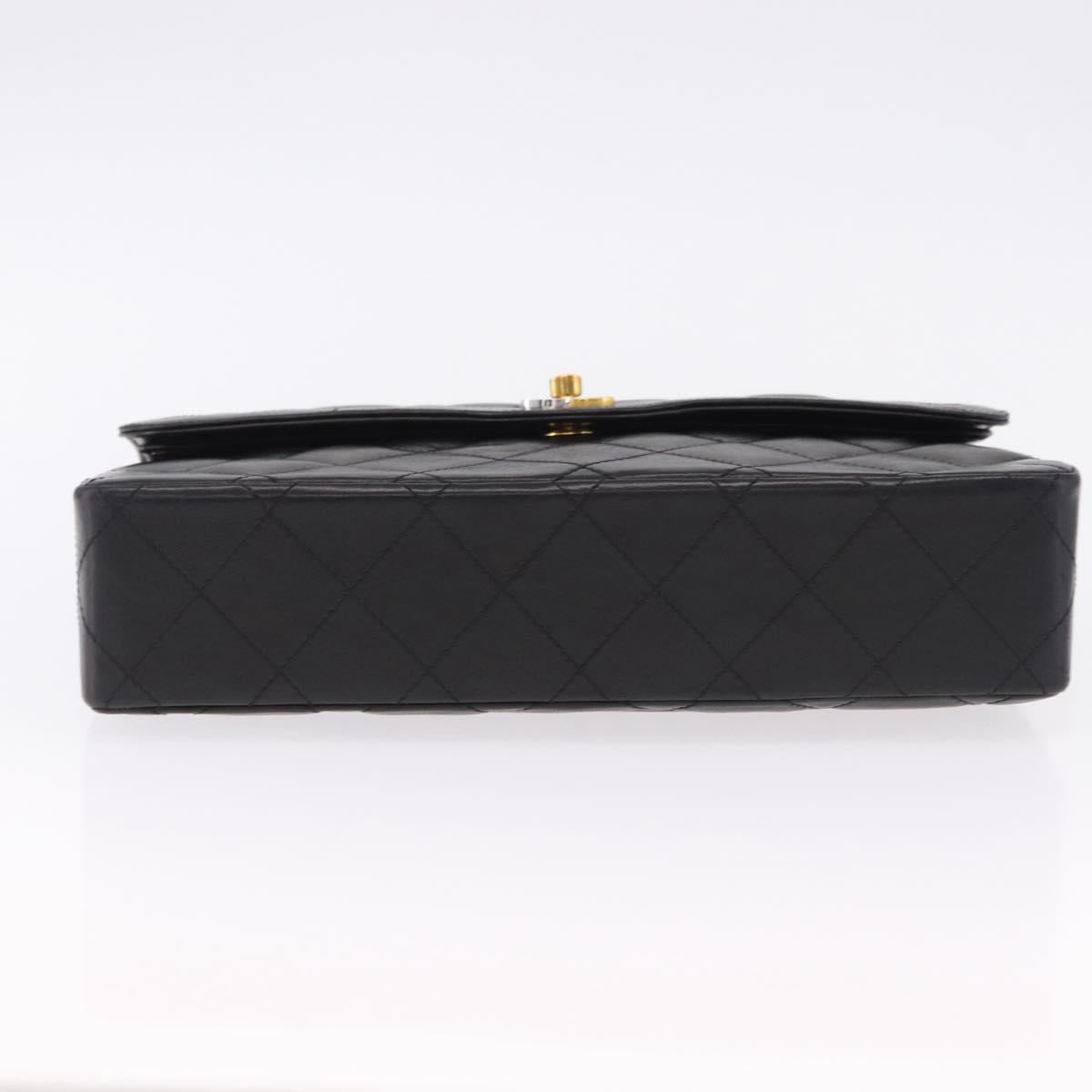 CHANEL Matelasse 28 Chain Hand Bag Lamb Skin Paris Limited Black Auth yk20684SAM