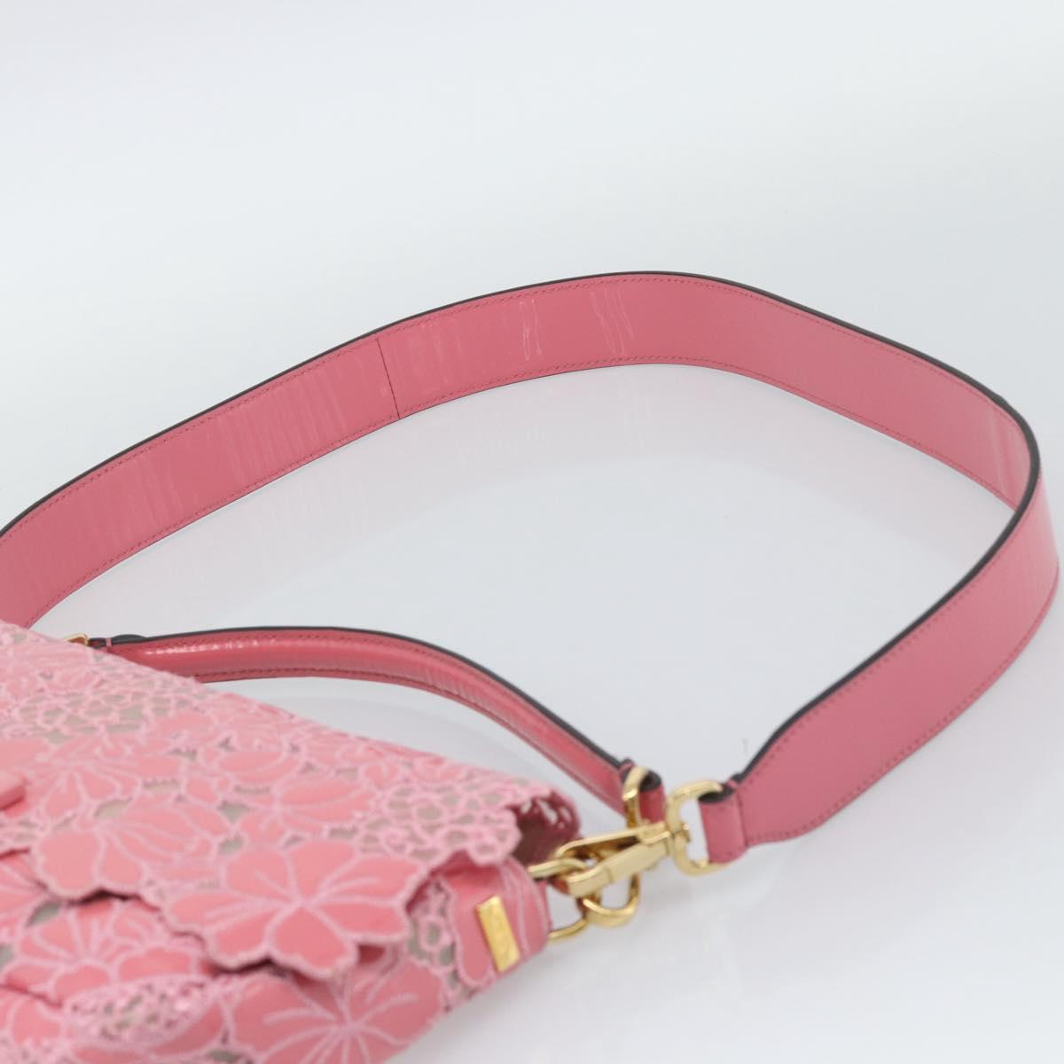 FENDI Flower Mamma Baguette Shoulder Bag Patent 2way Pink 8BR600 Auth yk20690SAM