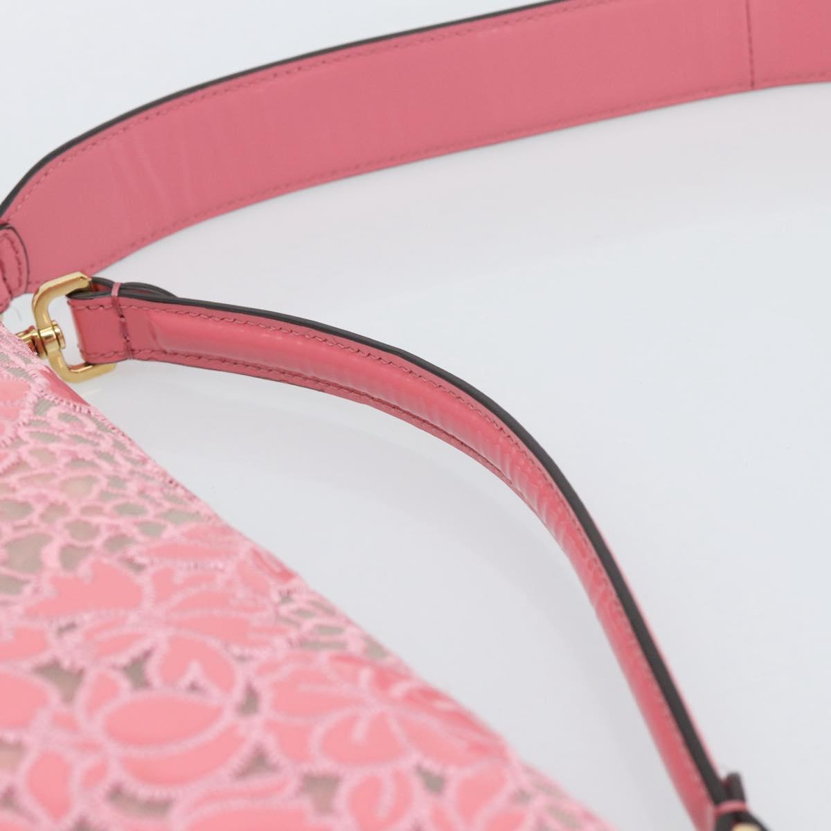 FENDI Flower Mamma Baguette Shoulder Bag Patent 2way Pink 8BR600 Auth yk20690SAM
