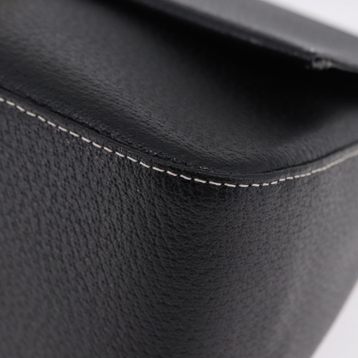 FENDI Mamma Baguette Shoulder Bag Leather Black Gold Tone Auth yk20691SAM