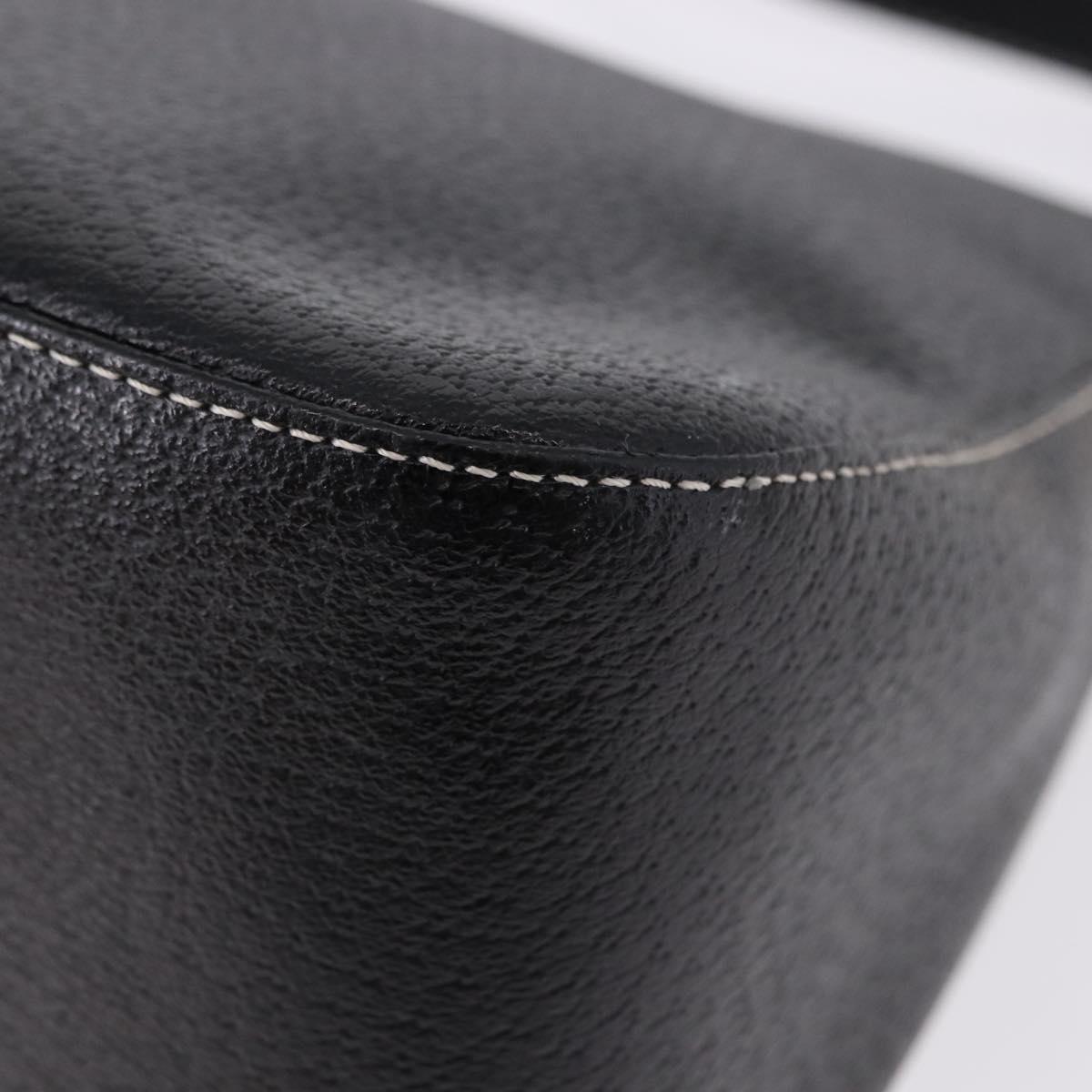 FENDI Mamma Baguette Shoulder Bag Leather Black Gold Tone Auth yk20691SAM