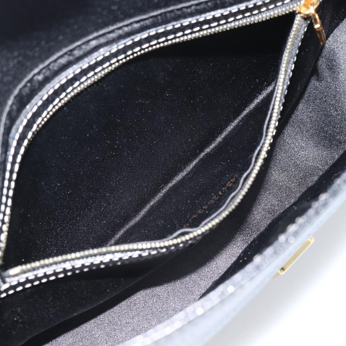 FENDI Mamma Baguette Shoulder Bag Leather Black Gold Tone Auth yk20692SM