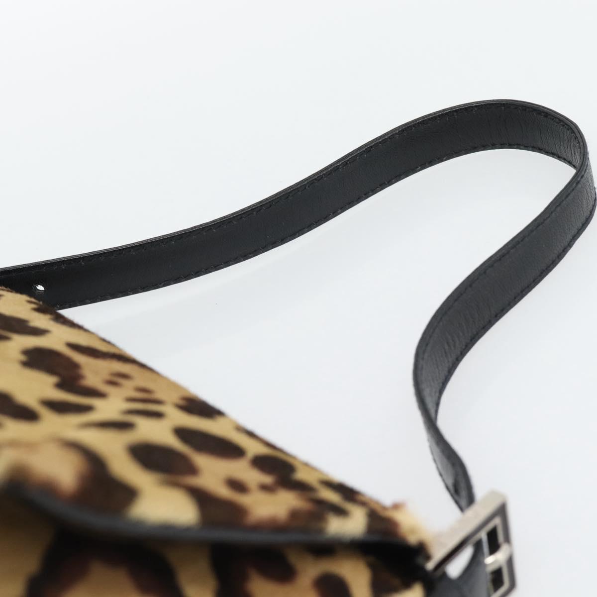 FENDI Mamma Baguette Shoulder Bag Harako leather Brown Silver Auth yk20701SAM