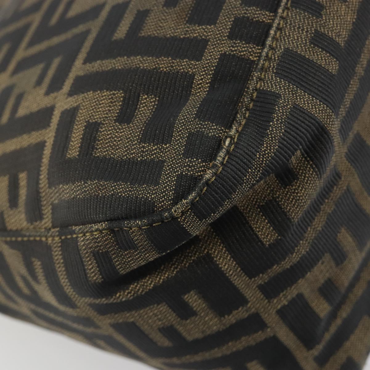 FENDI Zucca Canvas Mamma Baguette Shoulder Bag Brown Gold Tone Auth yk20702SAM