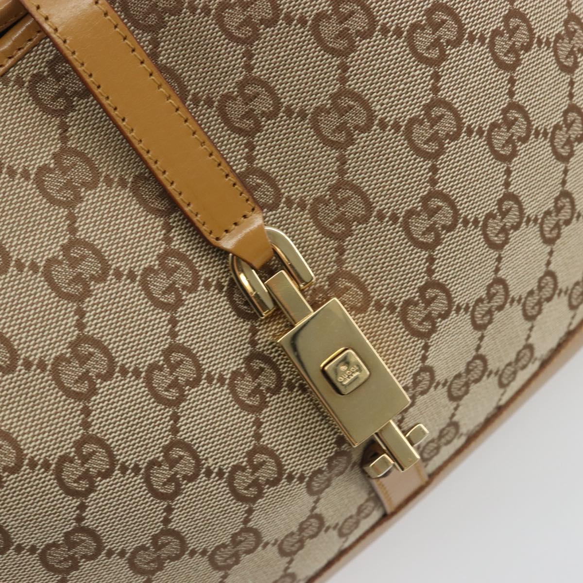 GUCCI GG Canvas Jackie Chain Shoulder Bag Beige Gold 001-4015 Auth yk20704SAV