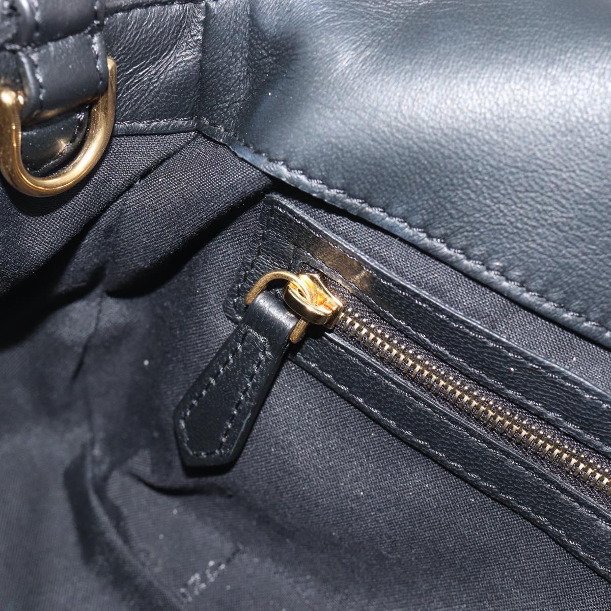 FENDI Zucca Mamma Baguette Bag Leather 2way Black Gold 8BH600 Auth yk20707SAM