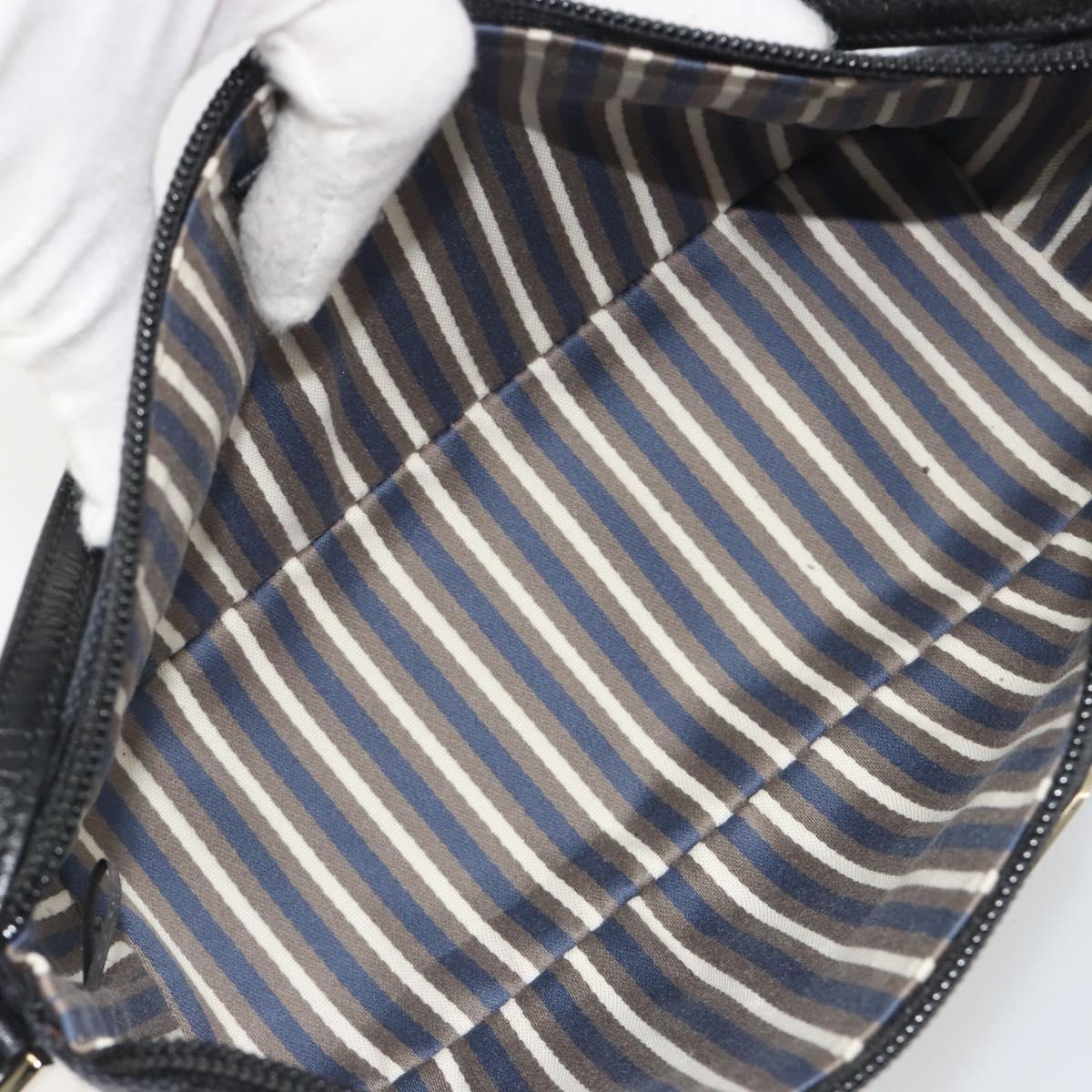 GUCCI GG Canvas Accessory Pouch Outlet Black Silver 257300 Auth yk20708SAV