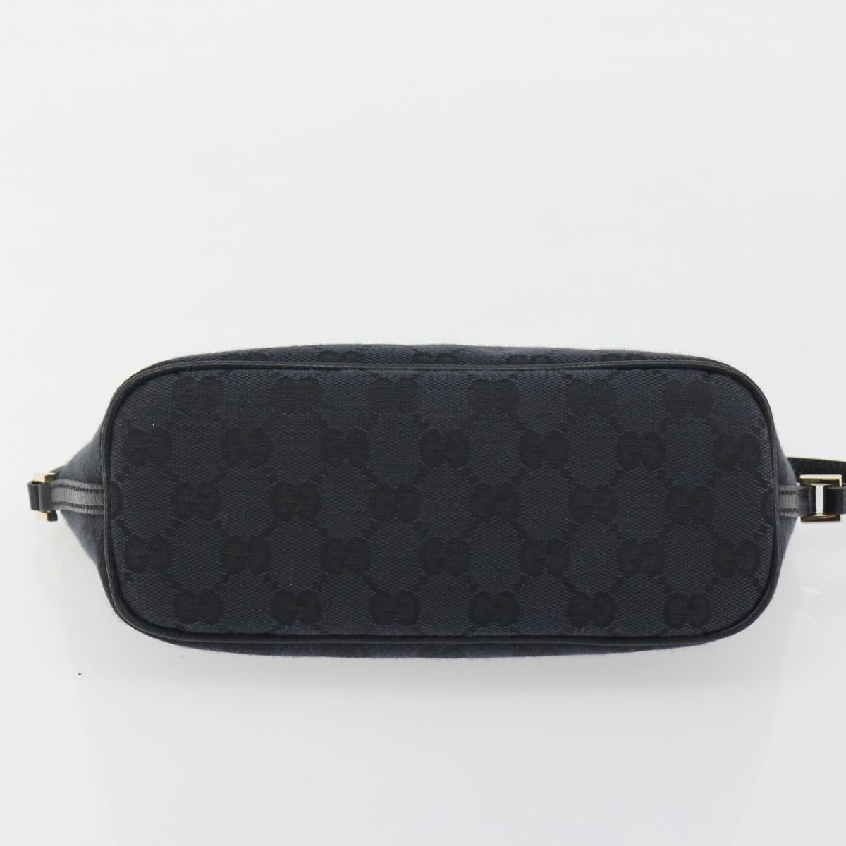 GUCCI GG Canvas Accessory Pouch Outlet Black Silver 257300 Auth yk20708SAV