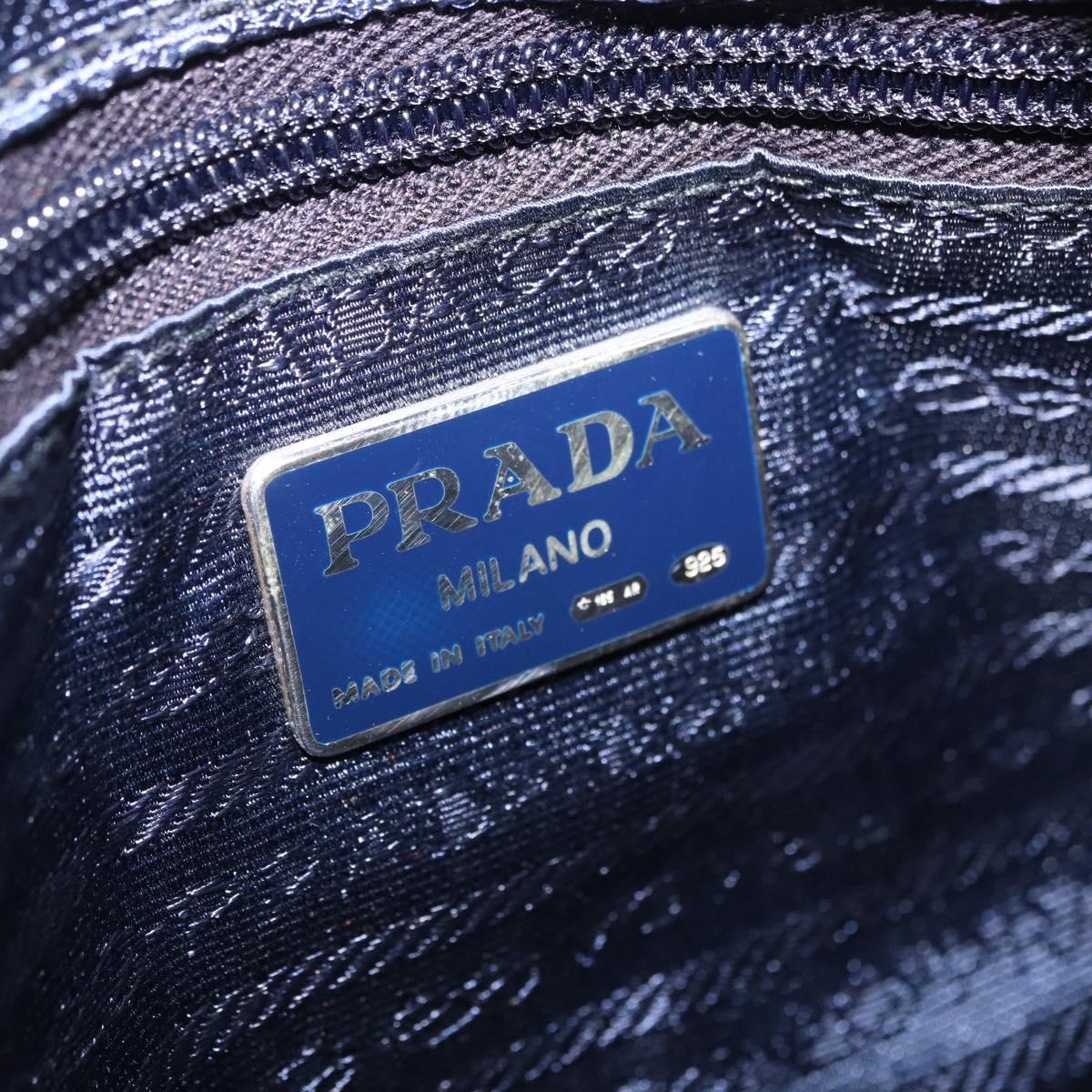 PRADA Chain Shoulder Bag Quilted Suede Purple Gold Tone Auth yk20709V