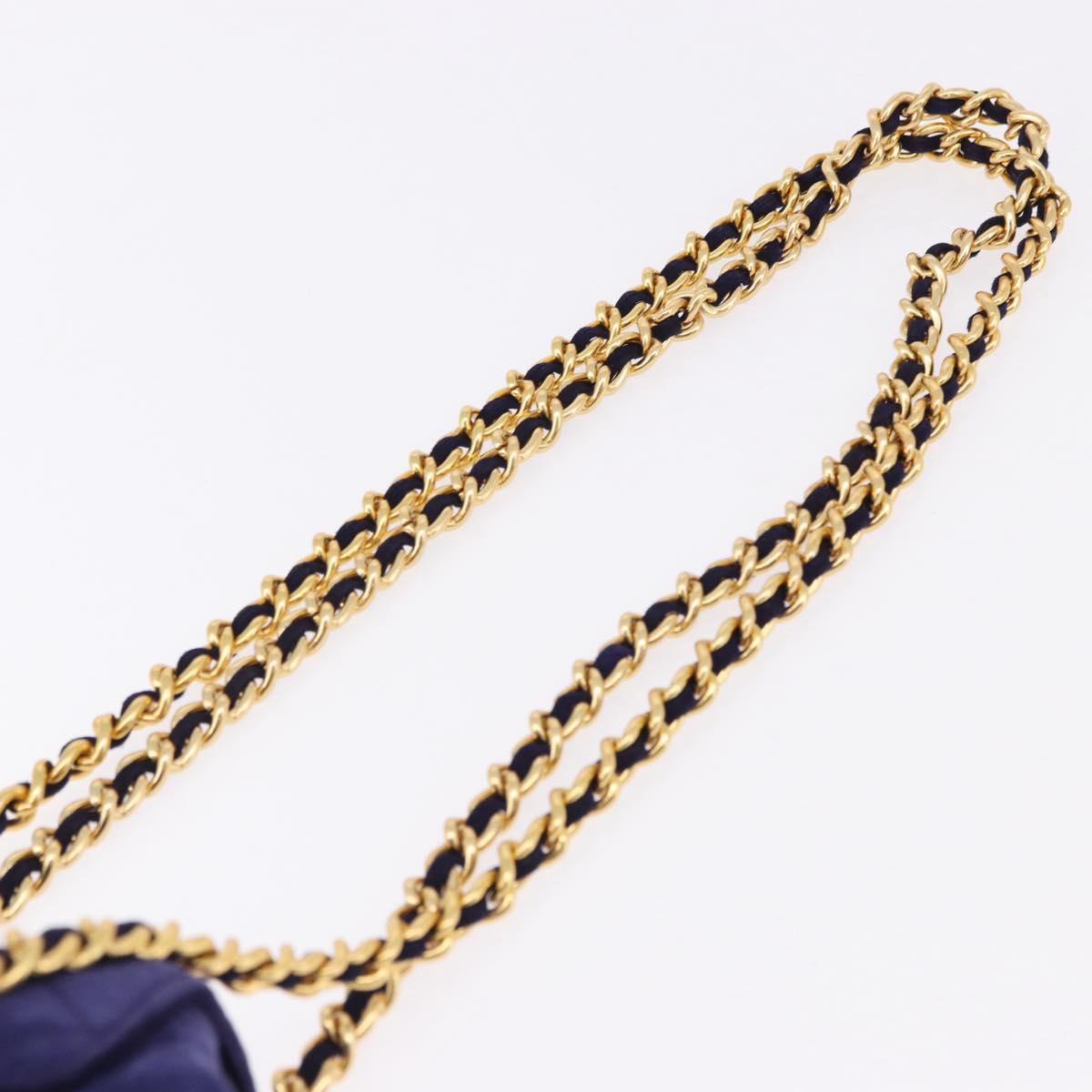 PRADA Chain Shoulder Bag Quilted Suede Purple Gold Tone Auth yk20709V