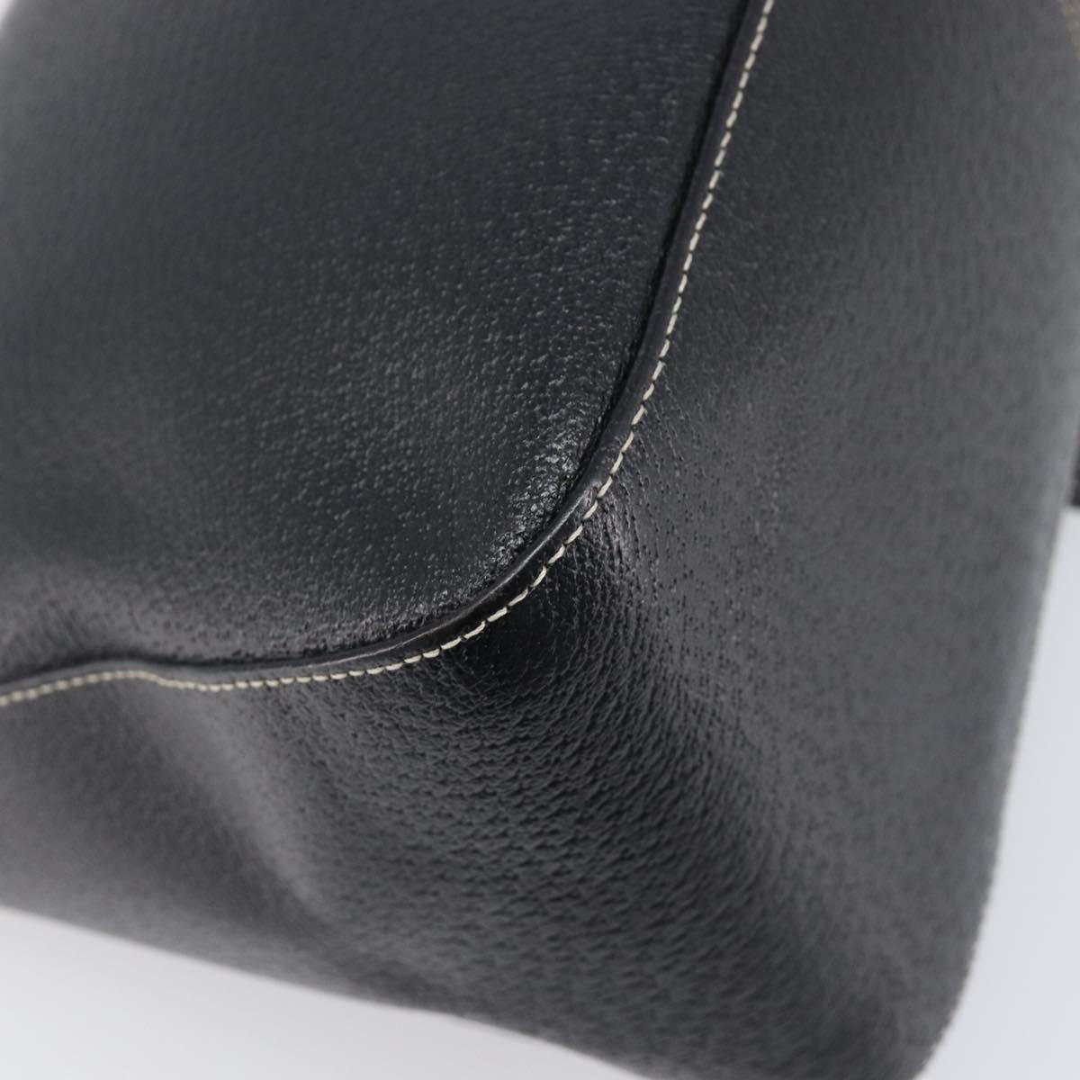 FENDI Mamma Baguette Shoulder Bag Leather Black Gold Auth yk20713M